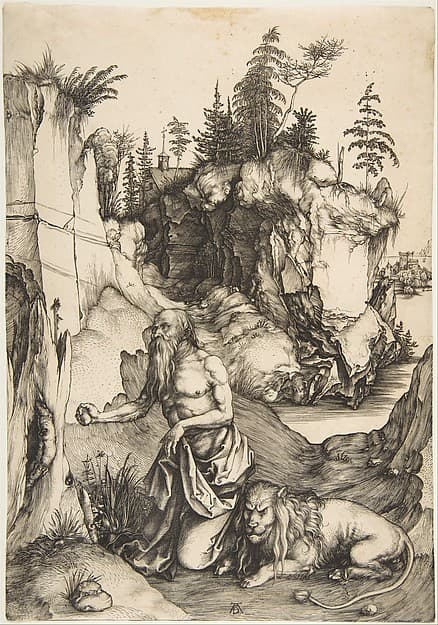 Albrecht Dürer. The Penitent St. Jerome in the Desert