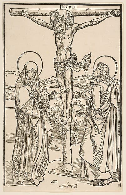 Albrecht Dürer. Christ on the Cross with the Virgin and Saint John