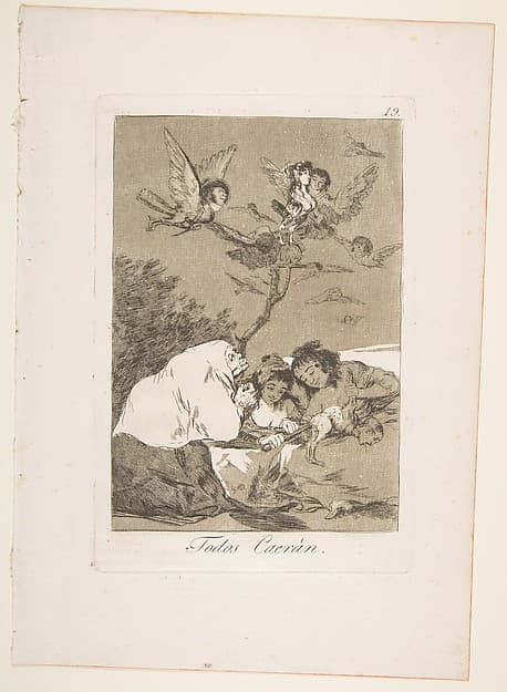 Francisco Goya. Sheet 19 from the Caprichos Series: All Will Fall