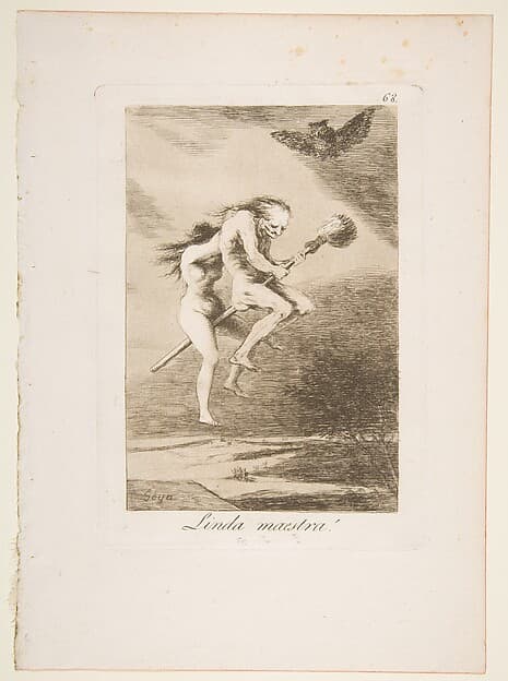 Francisco Goya. Sheet 68 from the series Caprichos: Dear Governess!