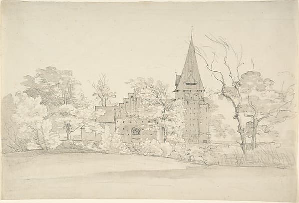 Johan Christian Dahl. Church of Aller in Southern Jutland, View from the North