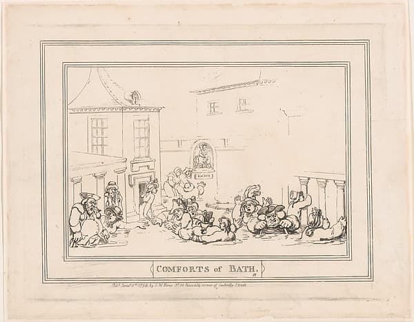 Thomas Rowlandson. Graphics sheet «Comforts of Bath, Plate 7»