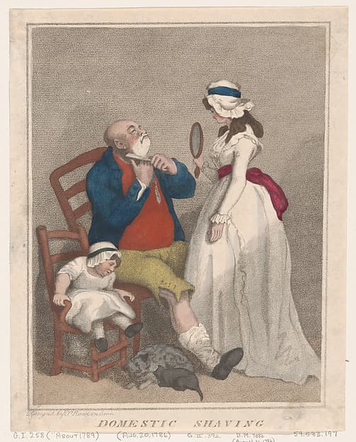 Thomas Rowlandson. Graphic Sheet "Domestic Shaving"