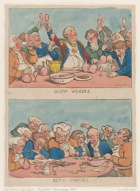 Thomas Rowlandson. Graphic Leaf "Glow Worms, Muck Worms"