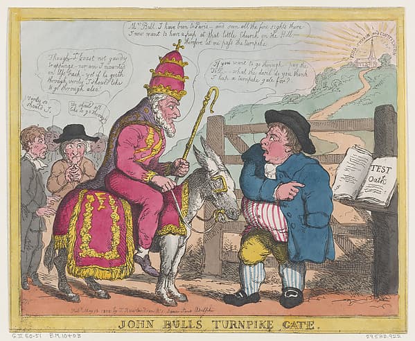Thomas Rowlandson. John Bull's Turnpike Gate