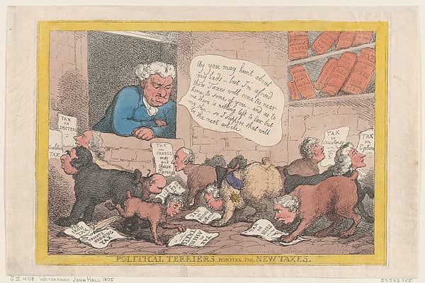 Thomas Rowlandson. Political Terriers Hunting for New Taxes