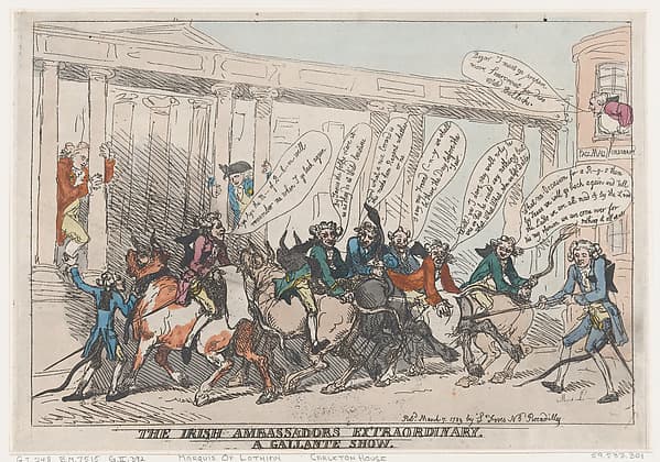Thomas Rowlandson. The Irish Ambassadors Extraordinary, A Gallante Show