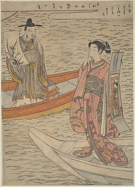 Suzuki Harunobu. Parody of the Noh Play "Hakurakuten"