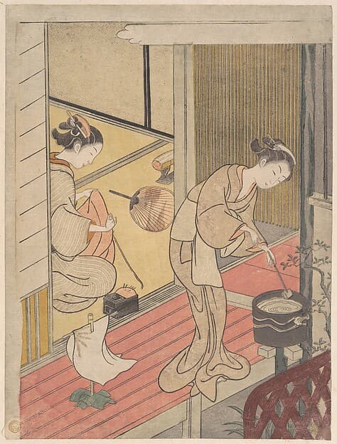 Suzuki Harunobu. The Returning Sails of the Towel Rack