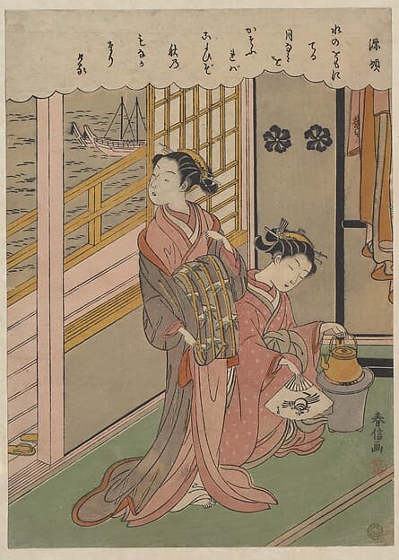 Suzuki Harunobu. Waves on Moonlight