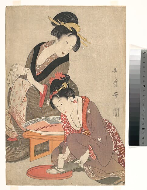 Kitagawa Utamaro. Women Preparing Sashimi