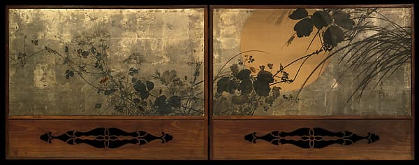 Shibata Zeshin. Autumn Grasses in Moonlight