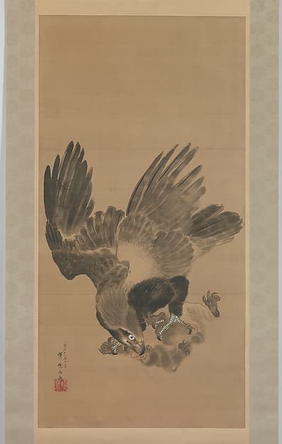 Kawanabe Kyōsai. Eagle Attacking a Monkey