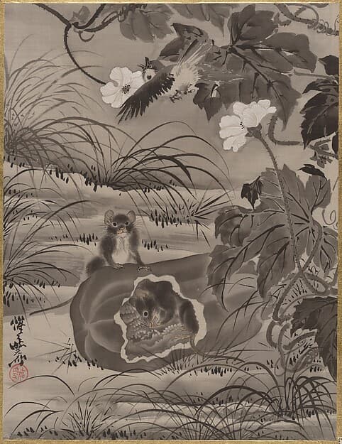 Kawanabe Kyōsai. Rats and Gourd