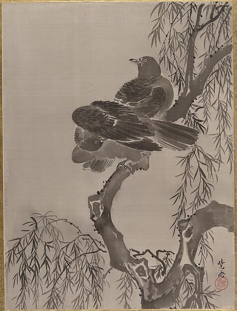 Kawanabe Kyōsai. Two Birds on a Branch