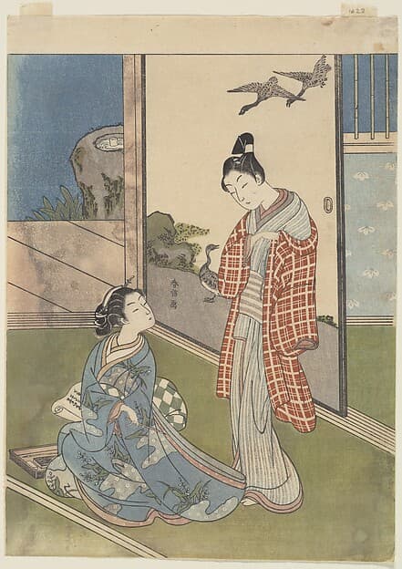 Suzuki Harunobu. A Girl Writing a Letter