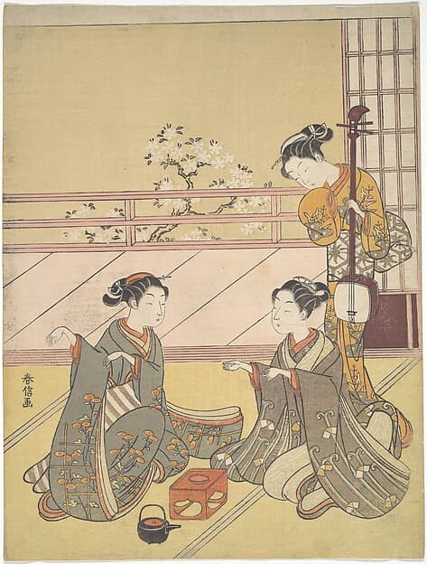 Suzuki Harunobu. Young Women Playing Kitsune-ken (Fox Game)
