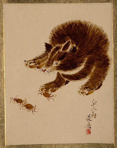 Shibata Zeshin. Bear and Crabs