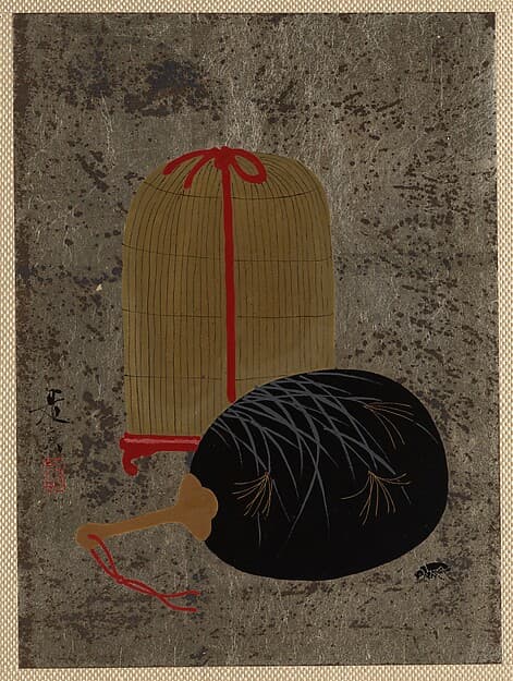 Shibata Zeshin. Fan and Insect Cage