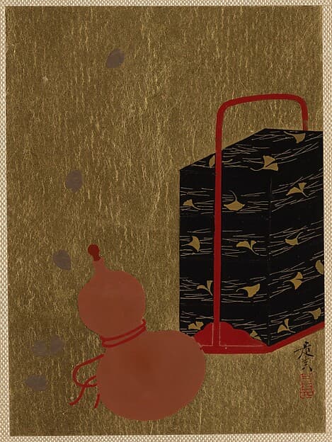Shibata Zeshin. Lacquer Box and Gourd