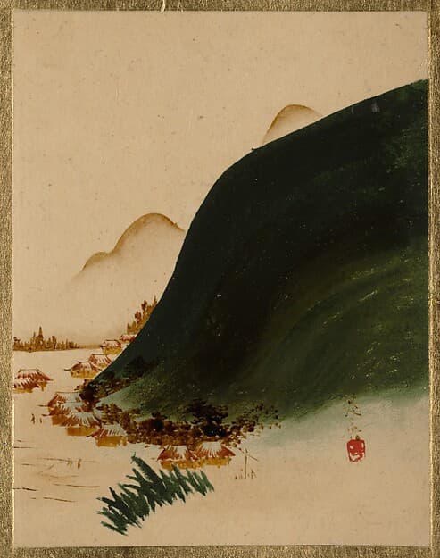 Shibata Zeshin. Mountains and Houses