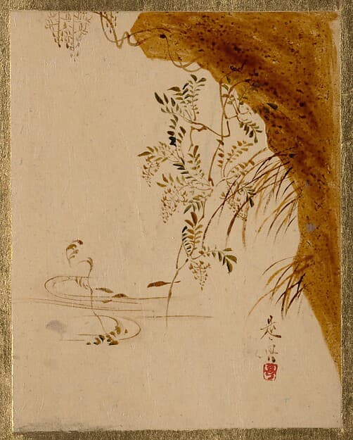 Shibata Zeshin. Overhanging Cliff
