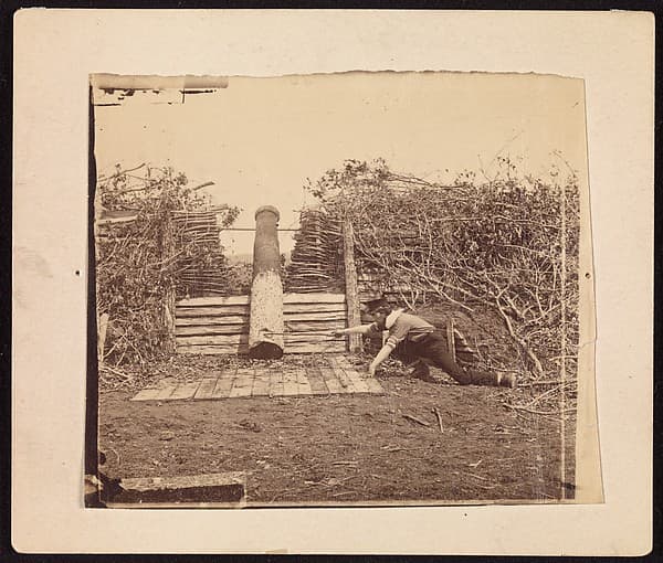 George N. Barnard. Photograph "Quaker Gun, Centreville, Virginia"