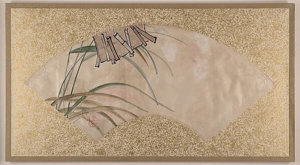 Shibata Zeshin. Flowers (pink and white) and Leaves, Clappers