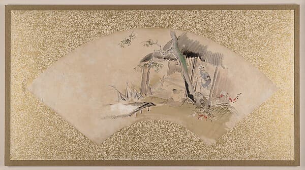 Shibata Zeshin. House with Woman and Baby