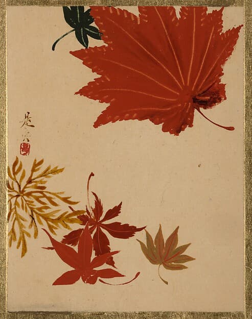 Shibata Zeshin. Maple Leaves