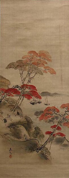Shibata Zeshin. Maple Viewing at Kai'anji Temple