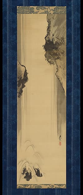 Shibata Zeshin. Rocks and Waterfall