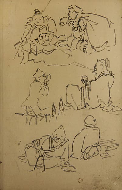 Kawanabe Kyōsai. Sketches of East Asian Legendary Figures
