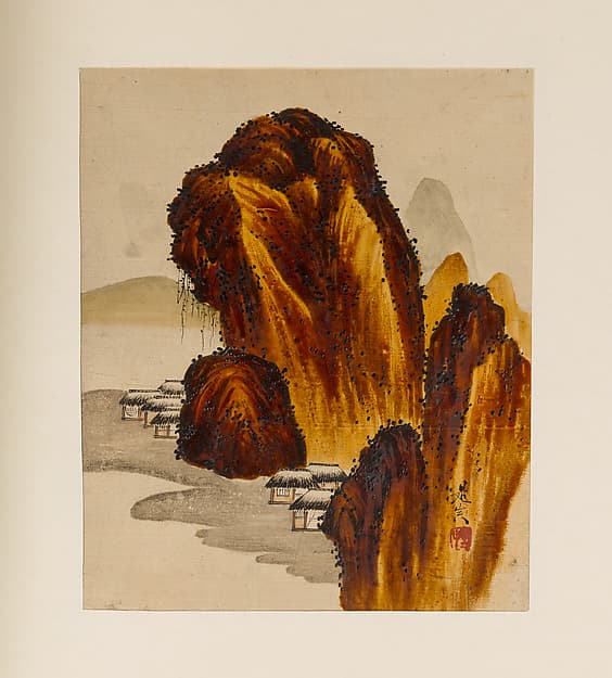 Shibata Zeshin. Village among Rocks