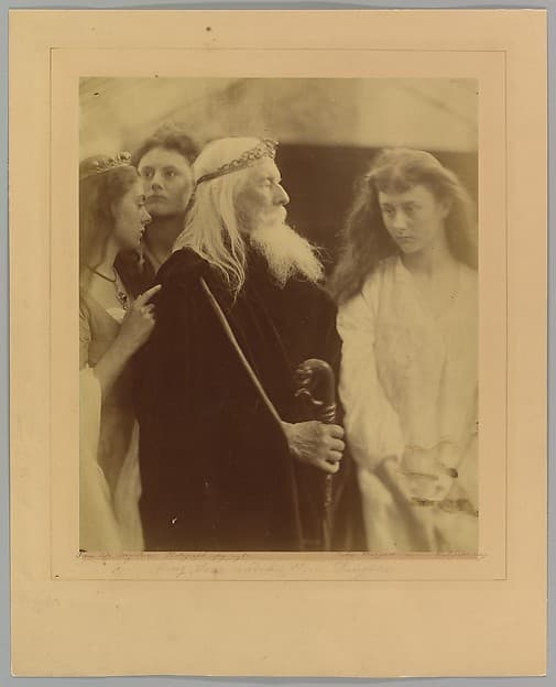 Unknown artist. Photograph "King Lear Alotting His Kingdom to His Three Daughters"