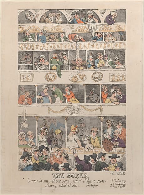 Thomas Rowlandson. Graphic Sheet "The Boxes"