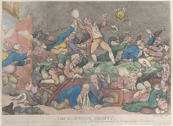 Thomas Rowlandson. Graphic Sheet «The Harmonic Society»