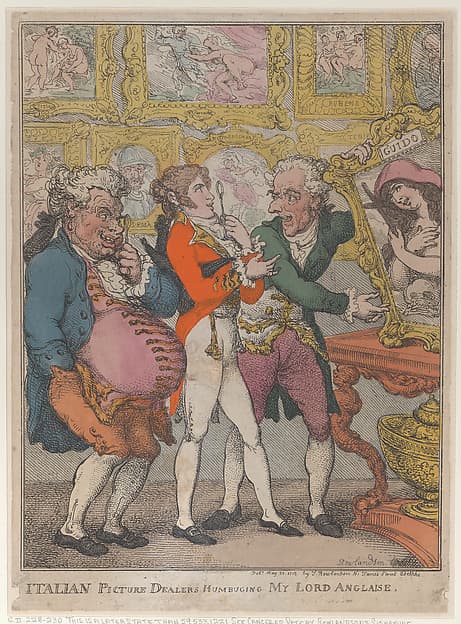 Thomas Rowlandson. Italian Picture Dealers Humbugging My Lord Anglaise