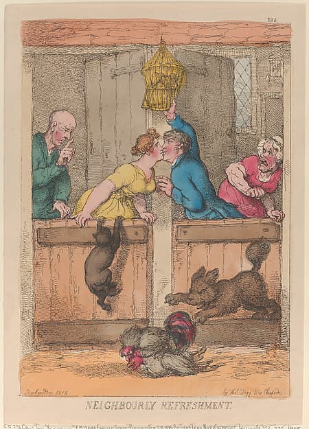 Thomas Rowlandson. Graphic Sheet «Neighbourly Refreshment»
