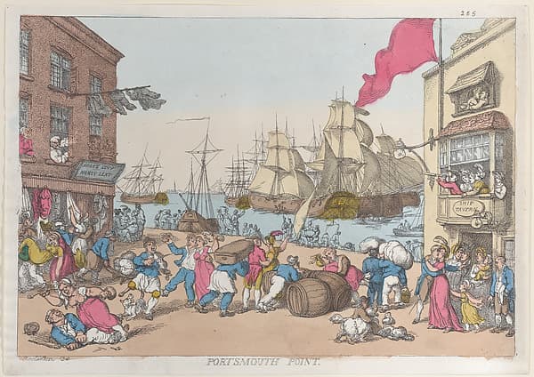 Thomas Rowlandson. Graphic sheet «Portsmouth Point»