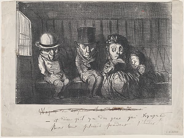 Honoré Daumier. Thinking That Some People Travel in Winter for Pleasure! From the series Winter Sketches