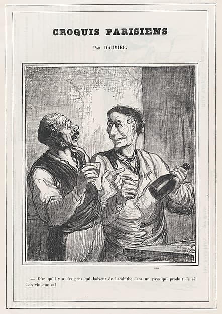 Honoré Daumier. Podumat tolko, est lyudi, kotorye pyut absent... Iz serii «Parizhskie zarisovki»