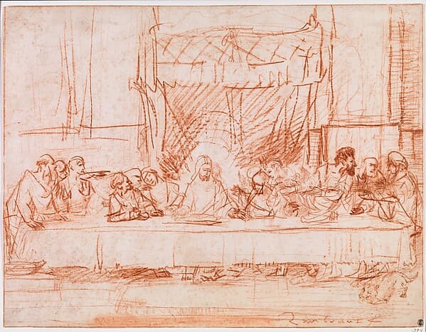 Rembrandt. The Last Supper, after Leonardo da Vinci